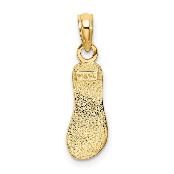 10K Gold Textured Straps Single Flip-Flop Charm - Picture 3 of 4
